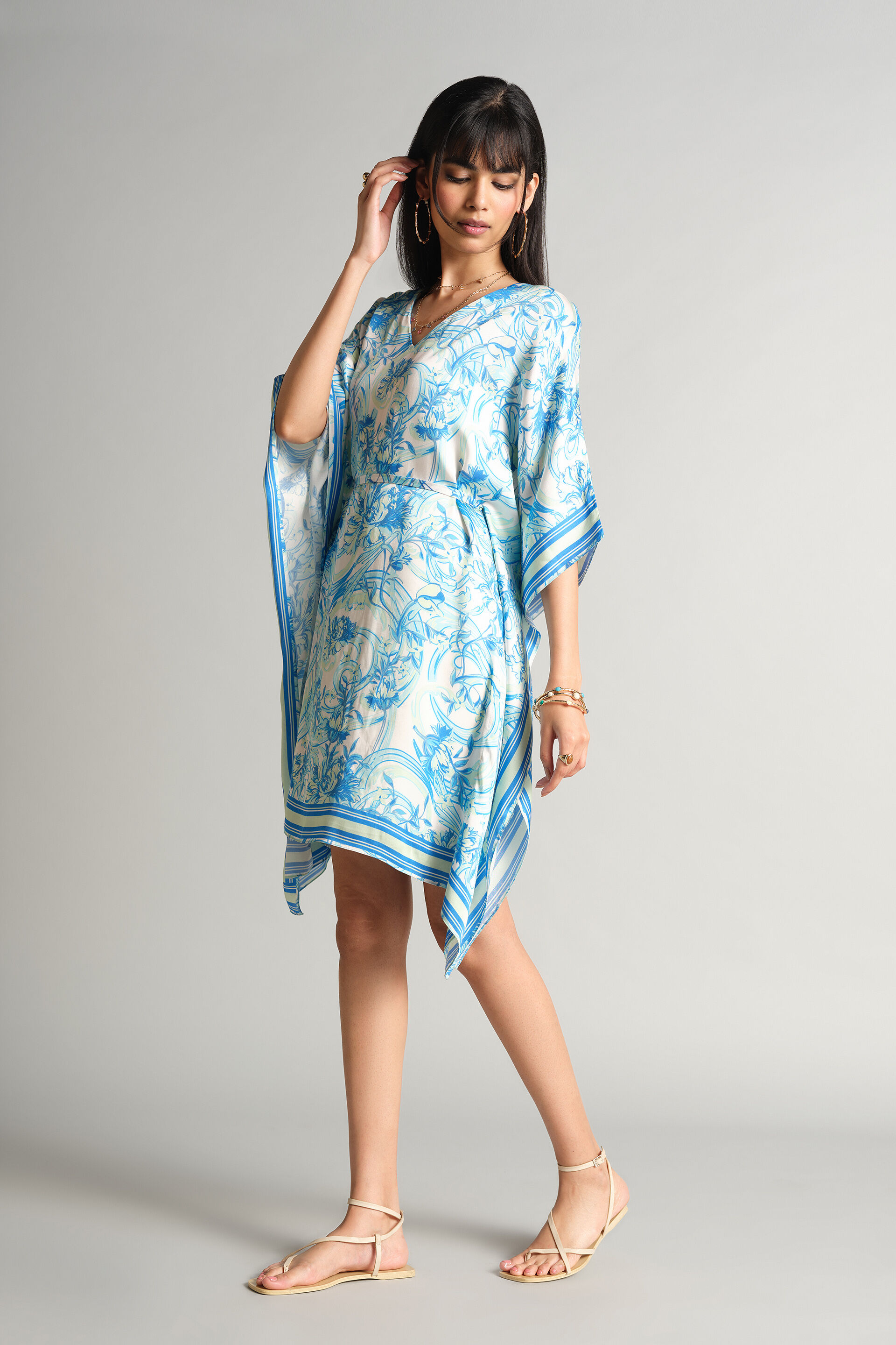 Abstract Blue Dress, Blue, image 1